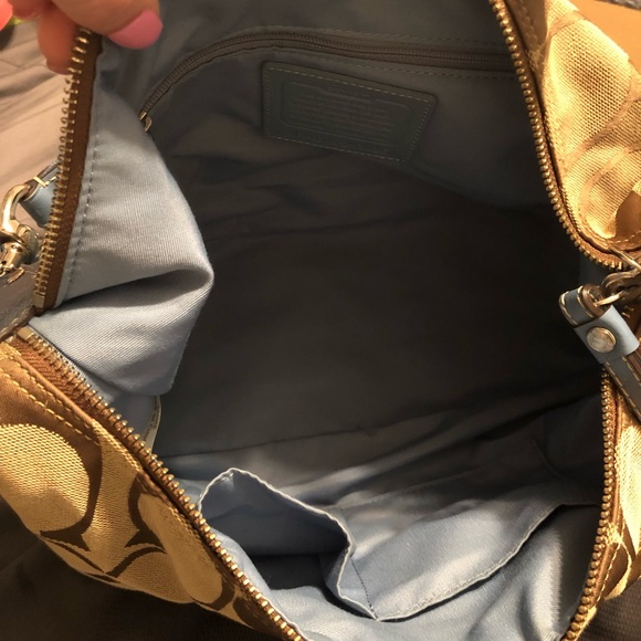 Coach signature stripe shoulder hobo bag - Picture 5 of 6